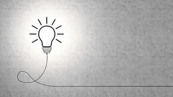 conceito de bulbo para ideias criativas e inovações. ideia de lâmpada. lâmpada ilustração 3d. criatividade da lâmpada foto