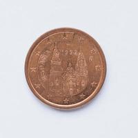 moeda espanhola de 5 cêntimos foto