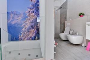 interior de banheiro elegante de luxo foto