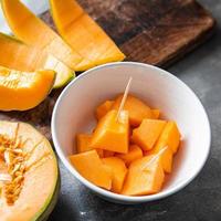 melão frutas charentais charente doce sobremesa refeição fresca comida lanche na mesa cópia espaço fundo de comida foto