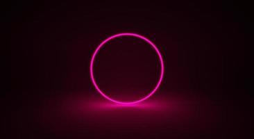 luz de neon rosa abstrata em fundo preto foto