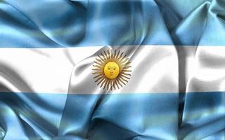 bandeira da argentina - bandeira de tecido acenando realista foto