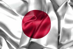 ilustração 3D de uma bandeira do Japão - bandeira de tecido acenando realista foto