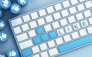 teclado de computador com texto de venda em renderização 3d de fundo foto