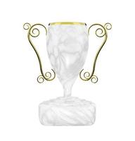 taça de campeão de mármore ou troféus isolados no fundo branco, ilustração 3d do conceito ou renderização 3d foto