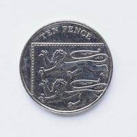 moeda de 10 pence do reino unido foto