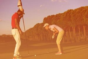 vista de instruções de golfe foto