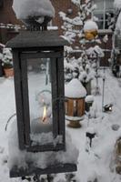 tempo de inverno em um jardim alemão foto