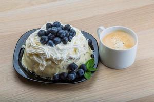 café com bolo de mirtilo foto