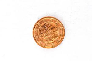 Moeda de 1 centavo de euro com parte traseira alemã usada foto