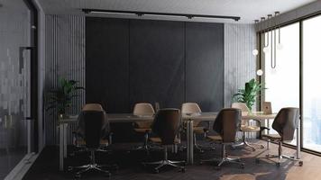 3d rendem maquete de sala de reuniões moderna - design de interiores de escritório foto