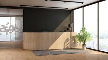 sala de recepção de renderização 3D - conceito de design de interiores minimalista moderno foto