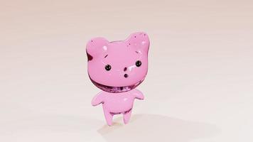urso de cristal rosa 3d foto