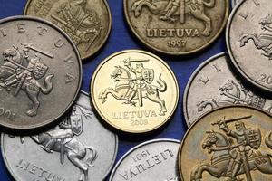 moedas da lituânia foto