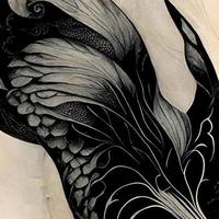 tatuagem maori na rolagem, arte de linha, arte de tinta, tinta preta, linhas limpas, ilustração foto