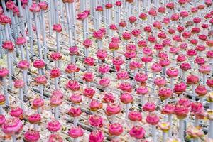 muito lótus rosa e branco derate em evento de flor, para plano de fundo ou uma ideia para evento e pano de fundo. foto