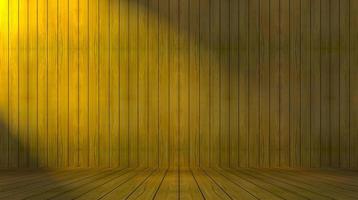 parede dourada e fundo de madeira da sala de piso foto