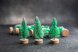 fundo de natal ano novo férias atmosfera árvore de natal refeição comida na mesa espaço de cópia fundo de comida vista superior rústica foto