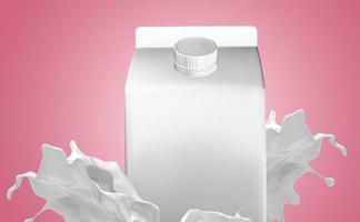 design de renderização 3d de maquete de leite de caixa foto