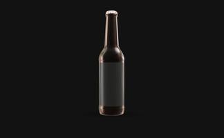 design de maquete de garrafa de cerveja de vidro âmbar foto