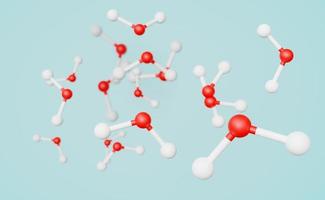 molécula branca vermelha ou átomo para fundo de ciência, química de estrutura abstrata, ilustração 3d ou renderização 3d foto