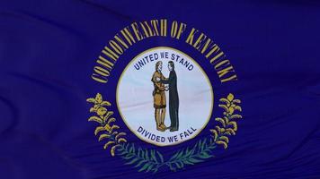 bandeira do estado de kentucky, região dos estados unidos, balançando ao vento. ilustração 3D foto