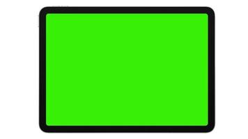 computador tablet com tela verde isolada no fundo branco. ilustração 3D foto