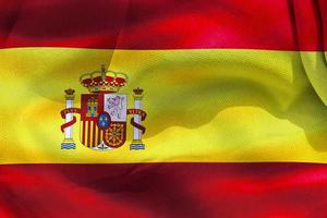 bandeira da espanha - bandeira de tecido acenando realista foto