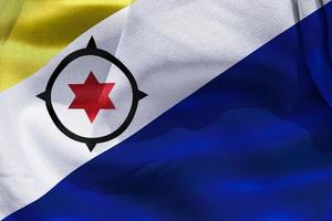 bandeira de bonaire - bandeira de tecido acenando realista foto