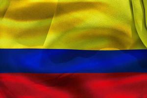 bandeira da colômbia - bandeira de tecido acenando realista foto
