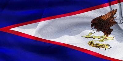 bandeira da samoa americana - bandeira de tecido acenando realista foto