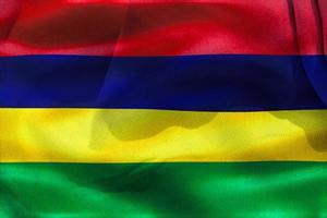 ilustração 3D de uma bandeira das Maurícias - bandeira de tecido acenando realista foto