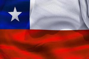 bandeira do chile - bandeira de tecido acenando realista foto