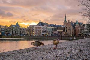 o horizonte do centro da cidade de haia na holanda foto