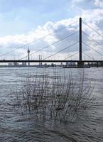 mudança climática e clima extremo - área inundada em dusseldorf, alemanha foto