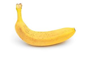frutas de fibra. única banana madura amarela isolada no fundo branco. foto