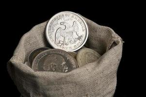 saco saco com moedas de prata antigas