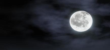 super lua brilha maravilhosa com nuvens, estrela no fundo do céu. renderização 3D. foto