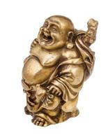 estatueta de bronze de hotei rindo buda foto