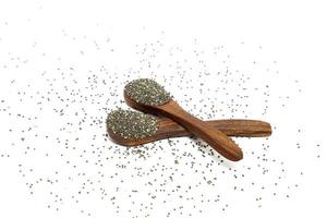 nigella ou cominho preto com sementes de tulsi medicinais em fundo branco foto