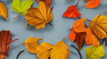 fundo de folhas de outono vermelho e laranja. ar livre. imagem colorida de fundo de folhas de outono caídas perfeita para uso sazonal. espaço para texto. foto