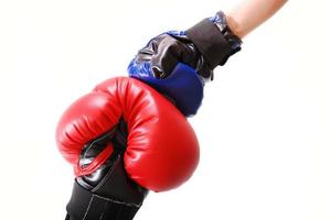 conceito de .competition com luvas de boxe foto