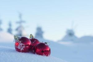 bola de natal na neve foto