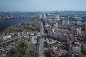 kiev capital da ucrânia. vista aérea. foto