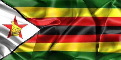 ilustração 3D de uma bandeira do zimbabwe - bandeira de tecido acenando realista foto