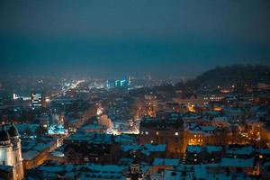 vista de inverno no centro da cidade foto