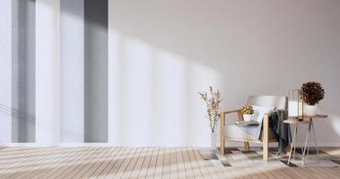 parede cinza e branca na sala de estar design colorido de dois tons. renderização em 3d foto