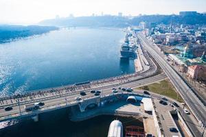 nova poshta kyiv meia maratona. vista aérea. foto