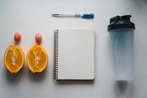treino e fitness, conceito de dieta de controle de planejamento. foto