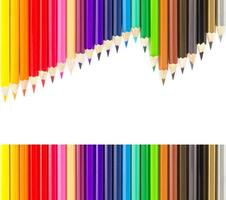 conjuntos de lápis de cor em linhas foto